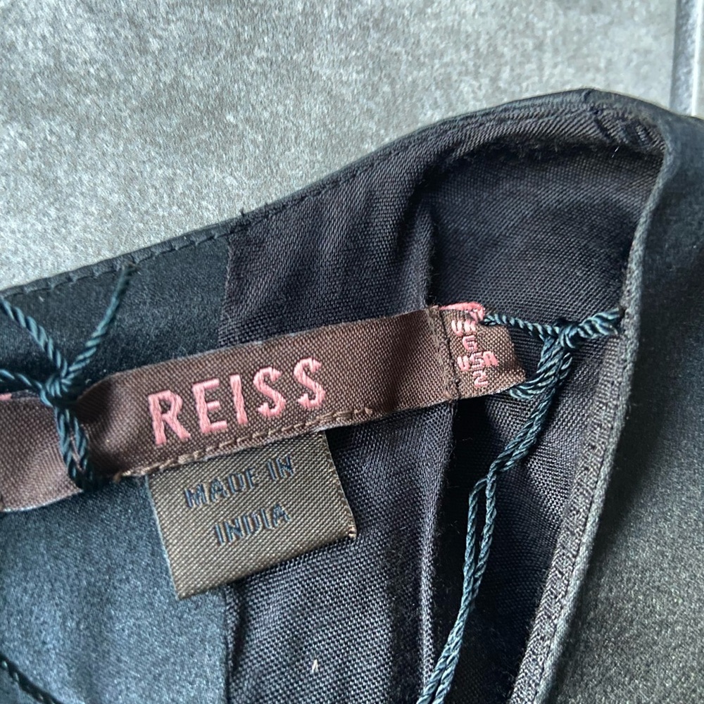 NWT Reiss gorgeous Art Deco black silk lace beaded cocktail dress w/ open back. - Picture 5 of 6